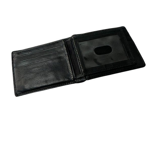Men's Genuine Leather Black Slim Wallet - Picture 7 of 9